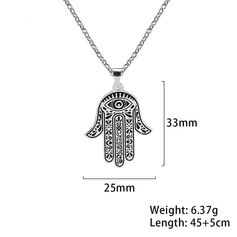 Hamsa Hand Pendant Necklace – Protection & Good Luck Jewelry