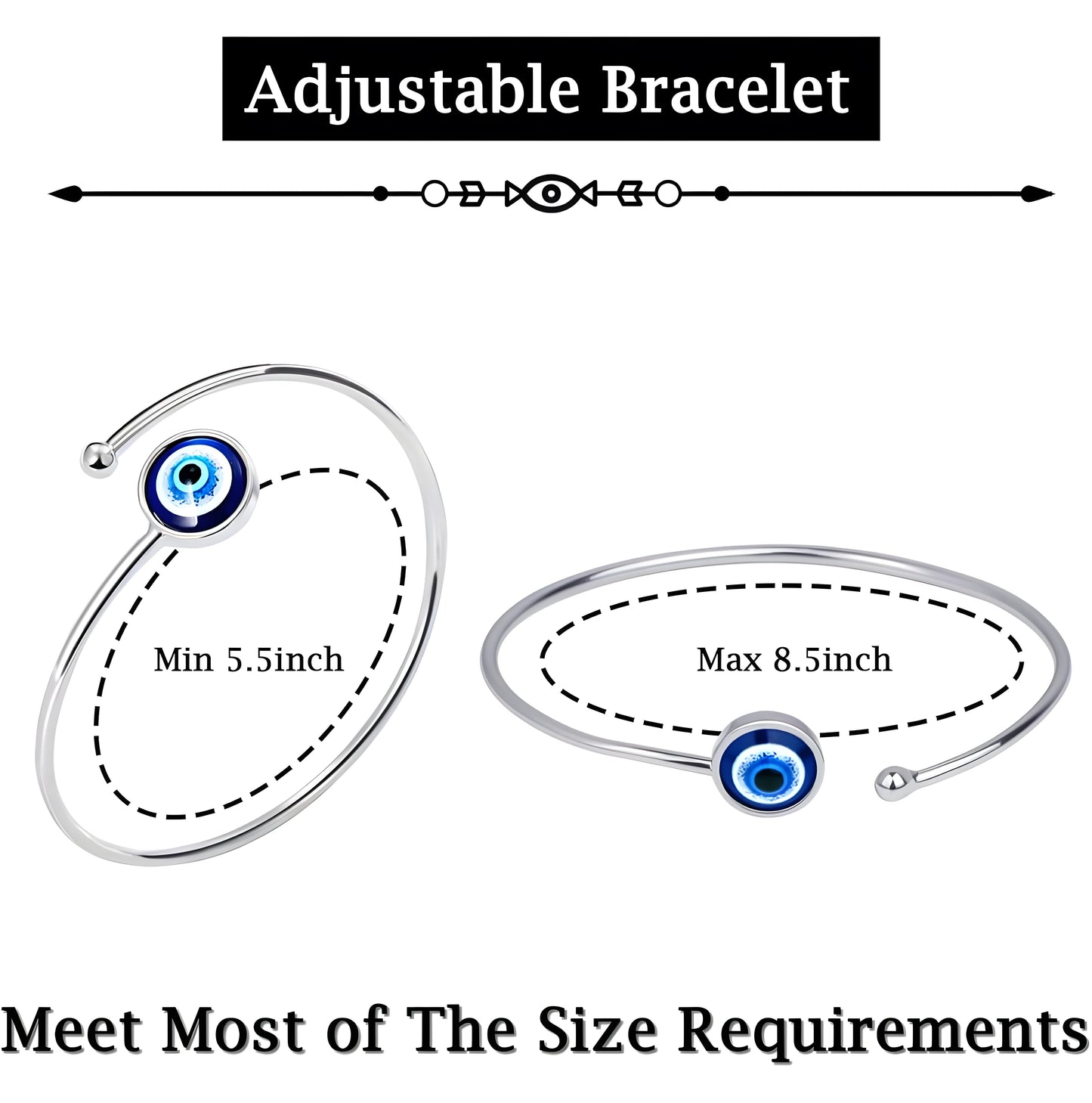 Genuine Turkey blue eye bracelet with flexible sizing for all wrists