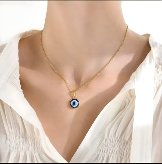 Stylish blue evil eye pendant necklace for warding off negative energy