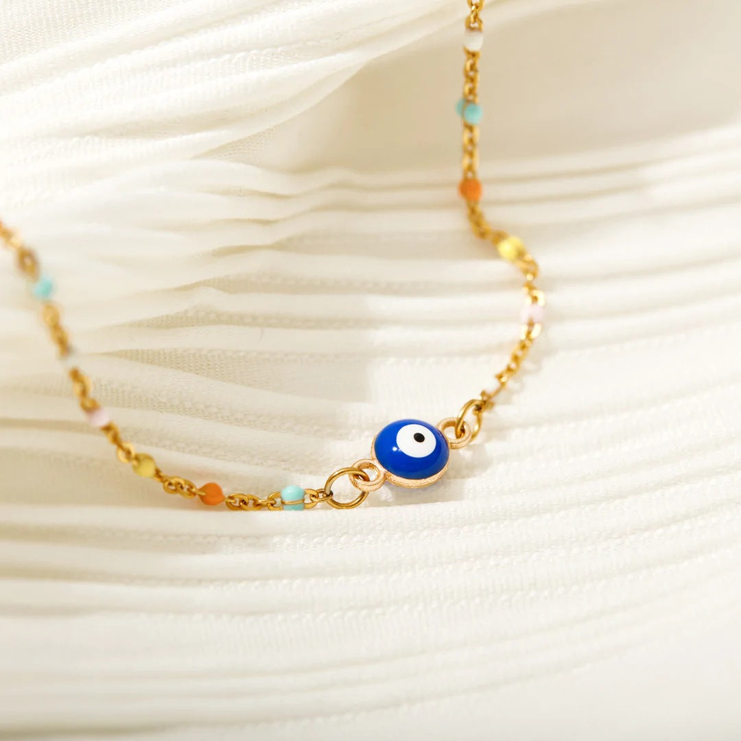 Stylish sterling silver evil eye bracelet combining fashion and spiritual meaning
