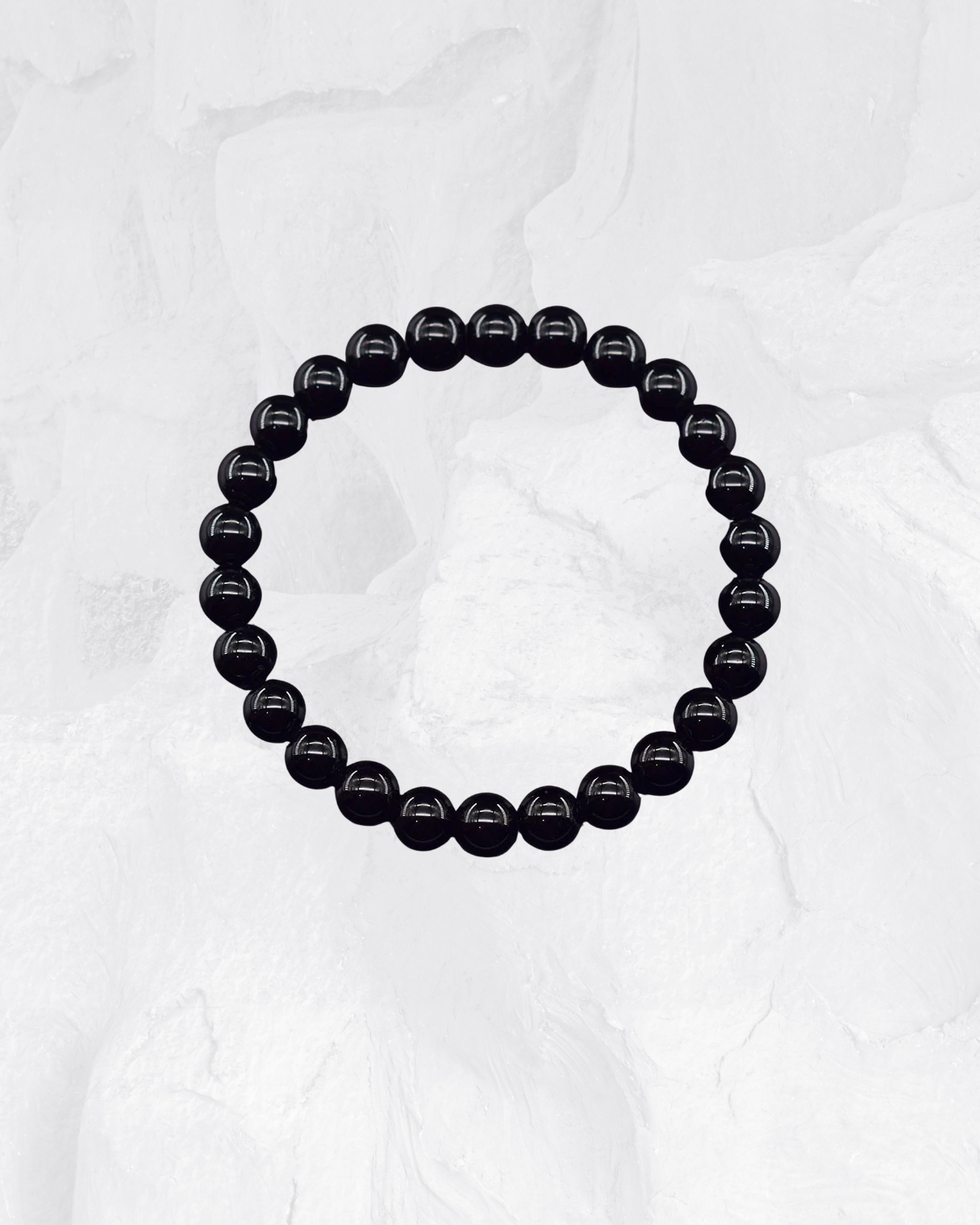 Black onyx beads bracelet for protection and grounding energy