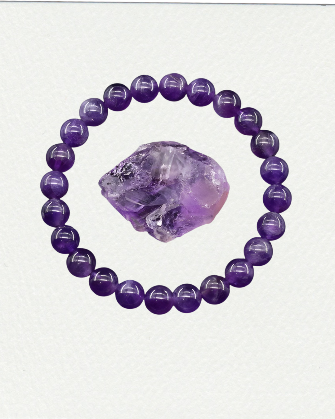 Natural amethyst beads bracelet for stress relief and spiritual clarity
