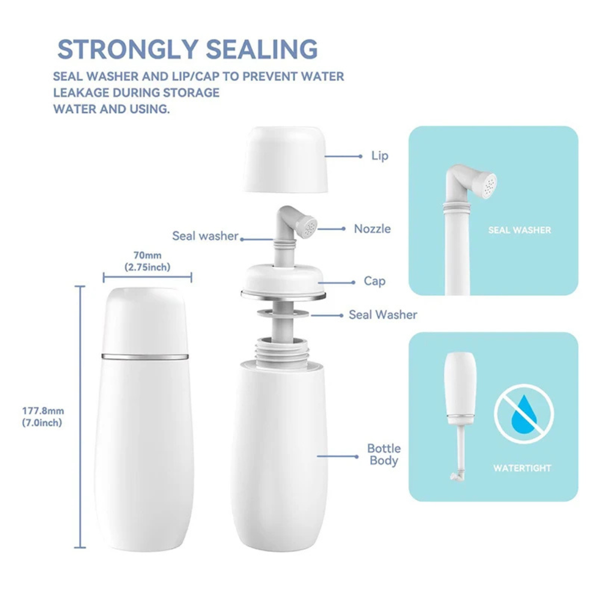 Refillable 400ml portable spray jet for on-the-go use