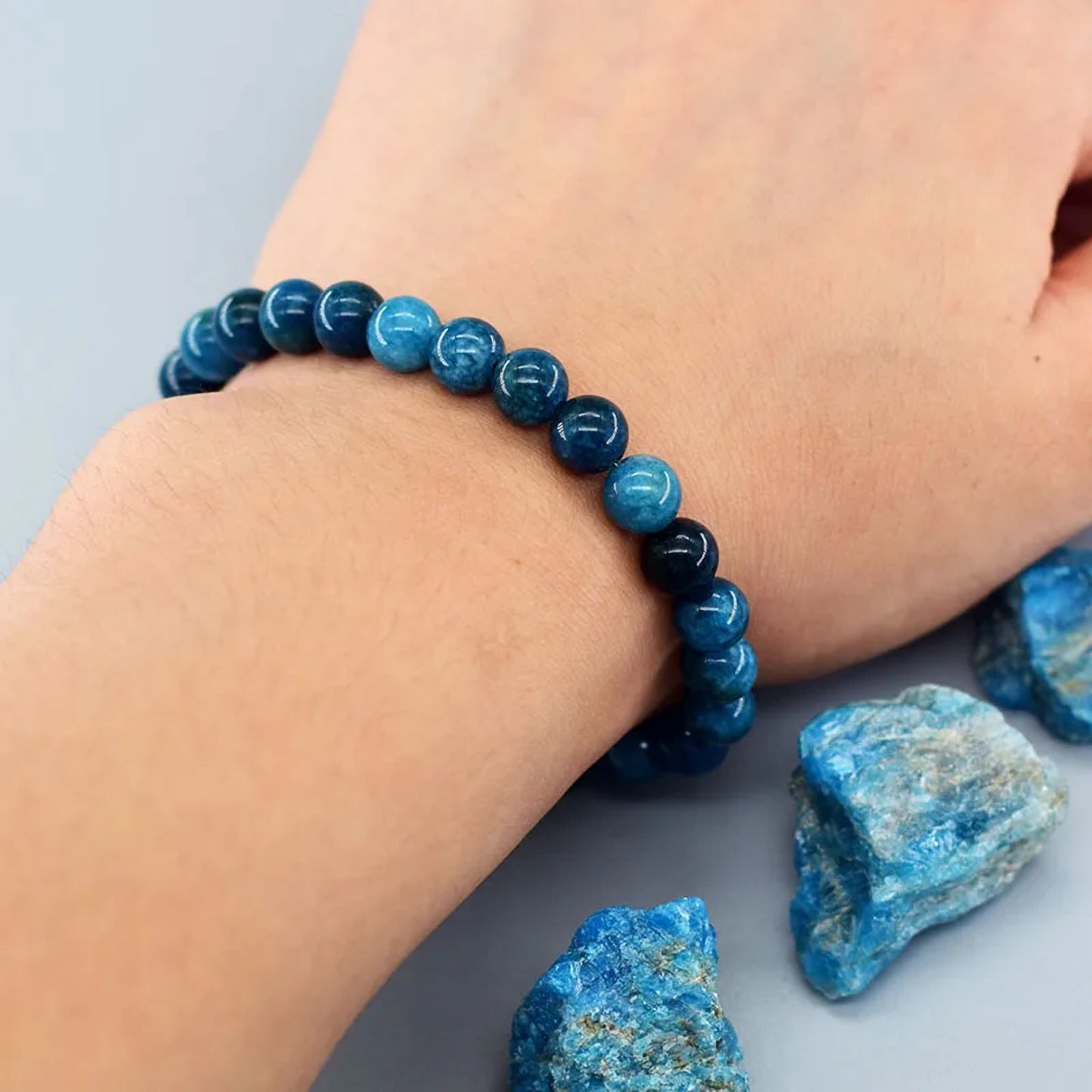 Stylish blue apatite gemstone bracelet for spiritual growth