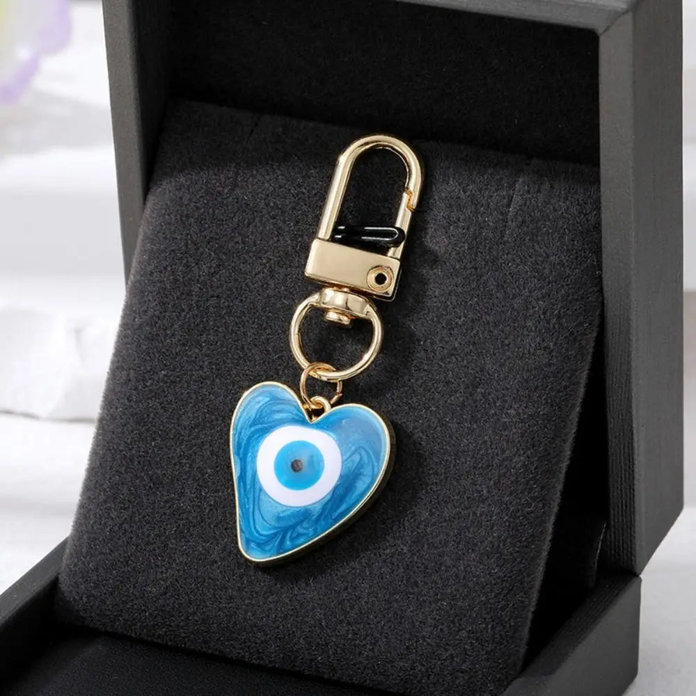 Turkish Heart Evil Eye Keychain – Protection Charm Accessory