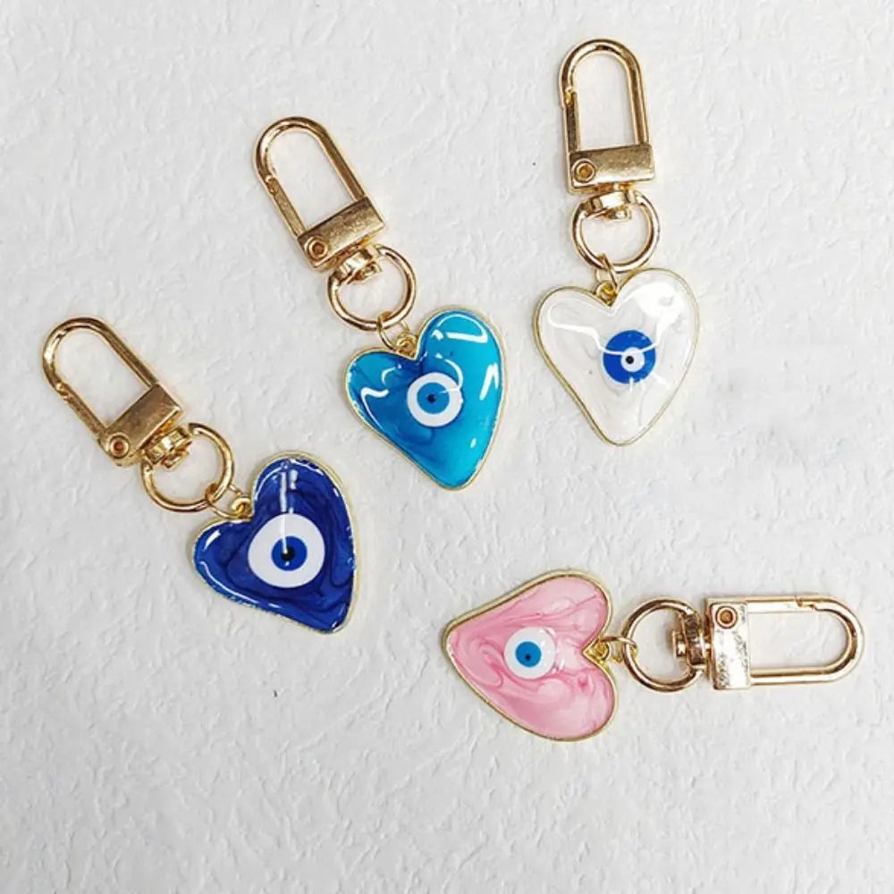 Turkish Heart Evil Eye Keychain – Protection Charm Accessory