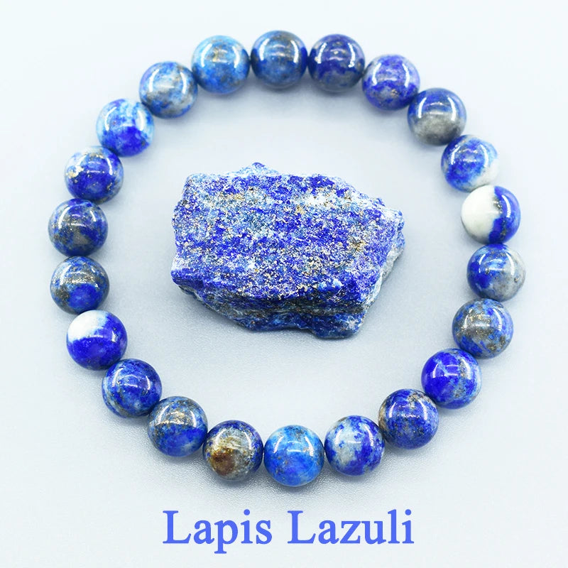 Natural lapis lazuli beads bracelet for wisdom, confidence, and communication