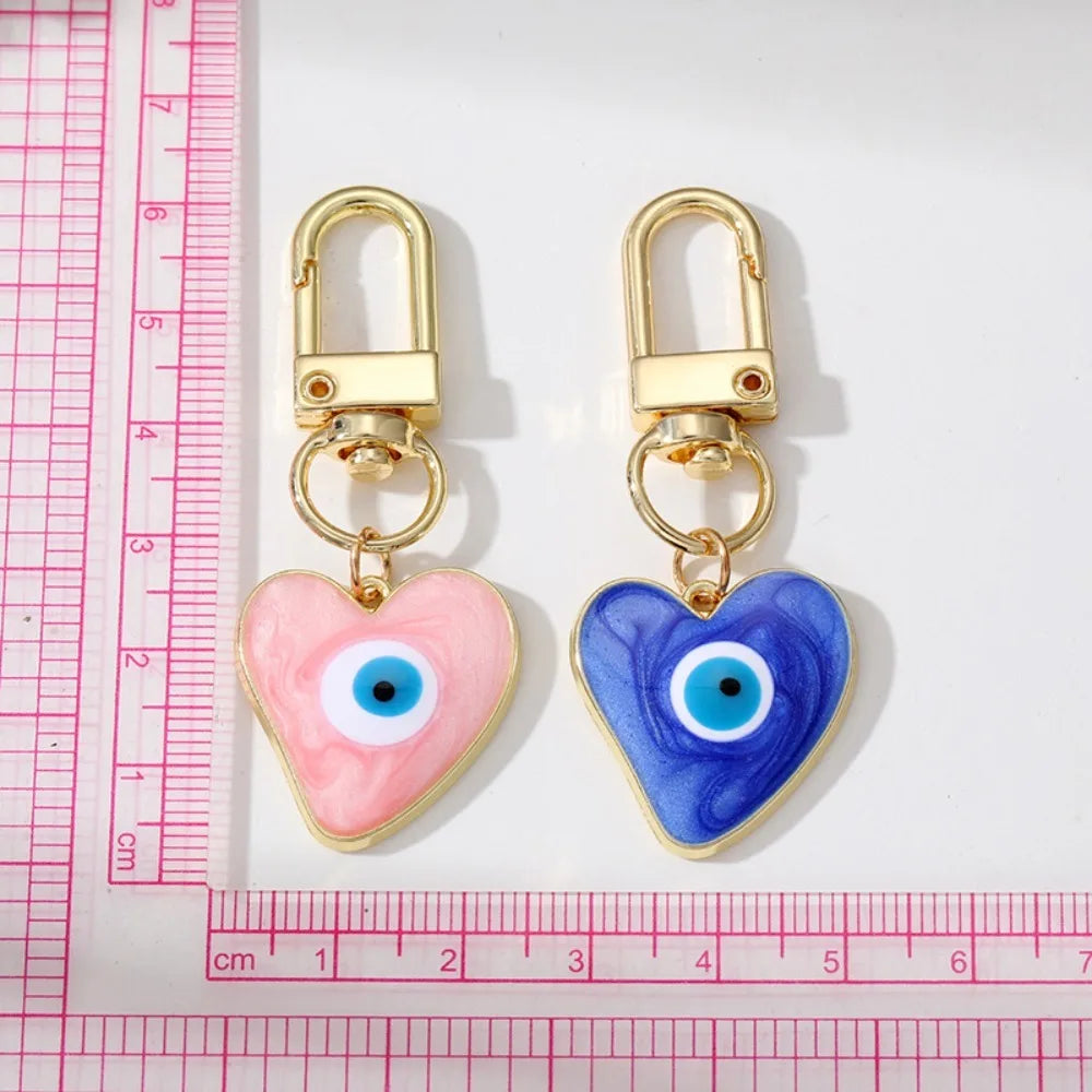 Turkish Heart Evil Eye Keychain – Protection Charm Accessory