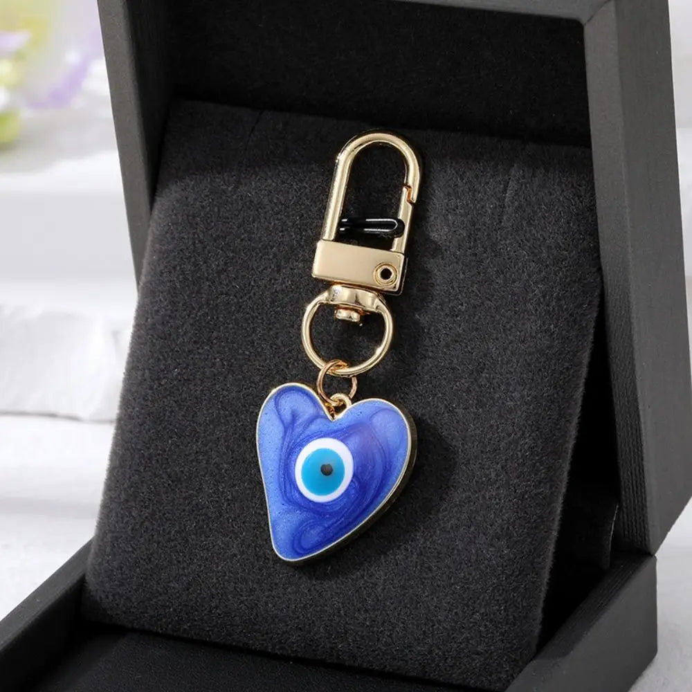 Turkish Heart Evil Eye Keychain – Protection Charm Accessory