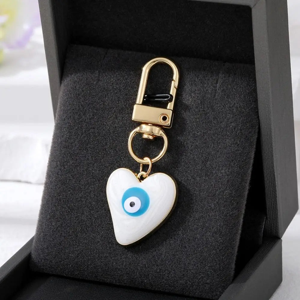 Turkish Heart Evil Eye Keychain – Protection Charm Accessory