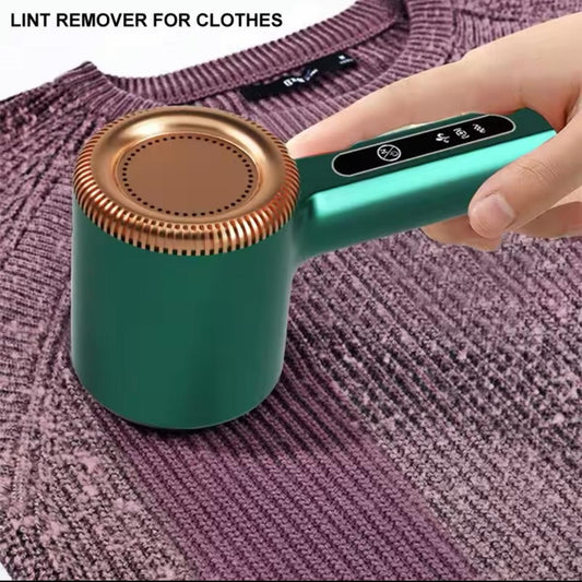 USB rechargeable clothes shaver for removing lint, fuzz, and fabric pills

