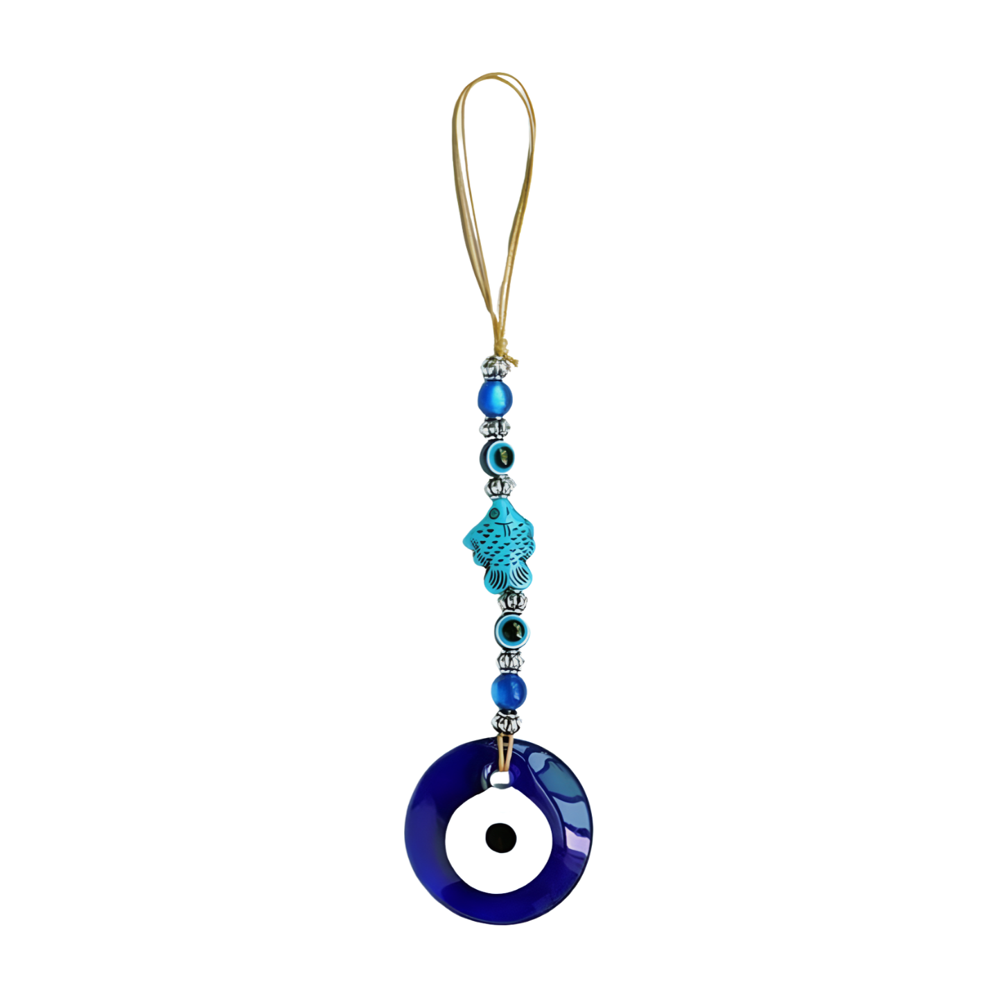 evil eye car hanging on white background