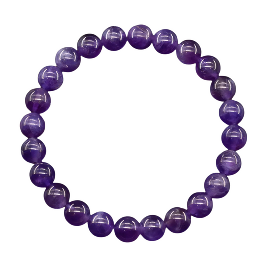 amethyst beads bracelet on white background
