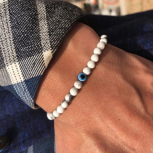 Men’s evil eye beads bracelet for protection and masculine style

