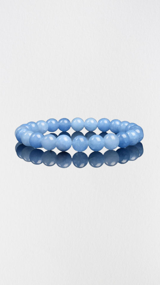 Aquamarine Serenity Beaded Bracelet – Natural Calming Crystal Jewelry