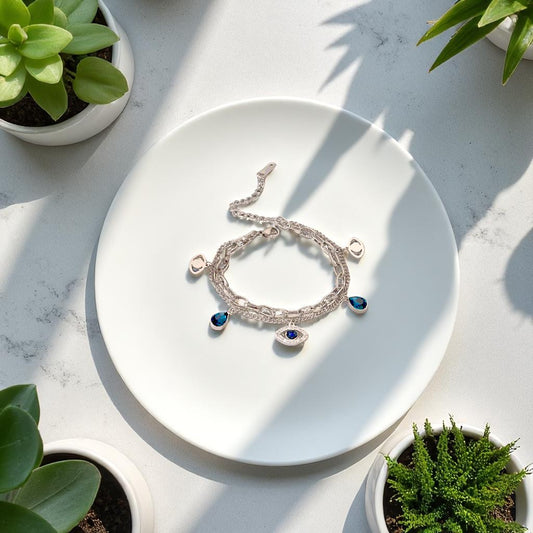 Elegant evil eye charm bracelet for protection and positive energy